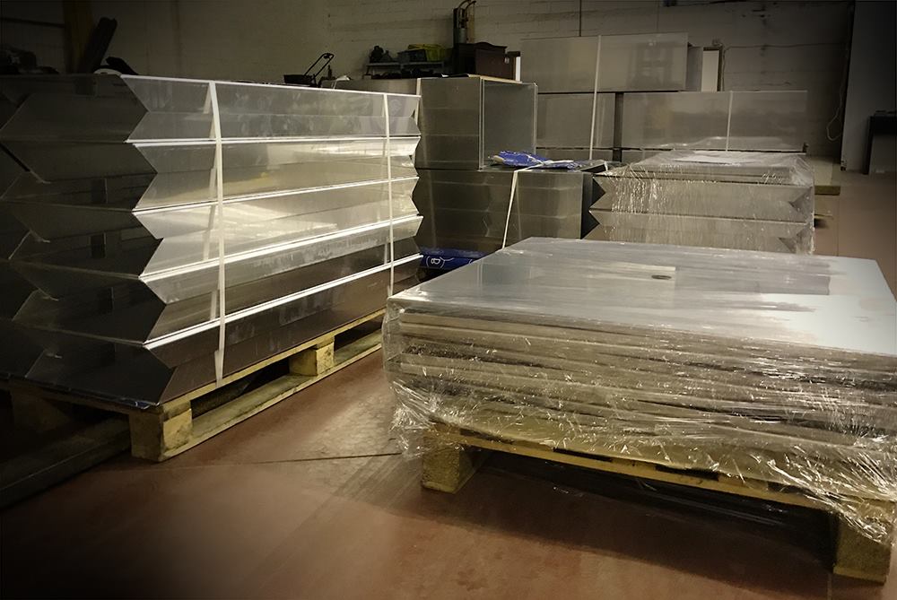 De volgende lading aluminium plaatwerk staat alweer klaar.